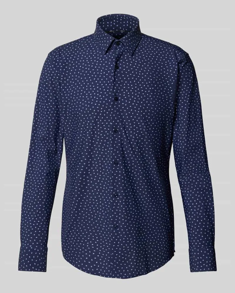 HUGO BOSS Slim Fit Businesshemd aus elastischem Performance-Material Modell 'HANK Marine