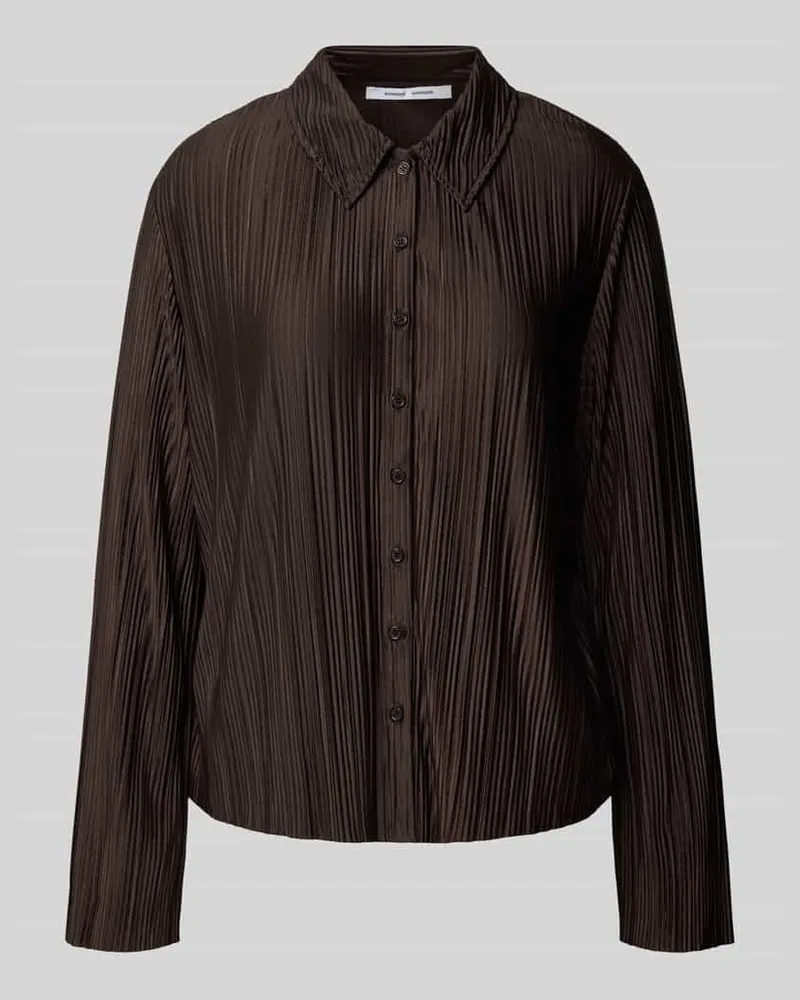 Samsøe & Samsøe Regular Fit Bluse mit Plisseefalten Modell 'SAUMA Schoko
