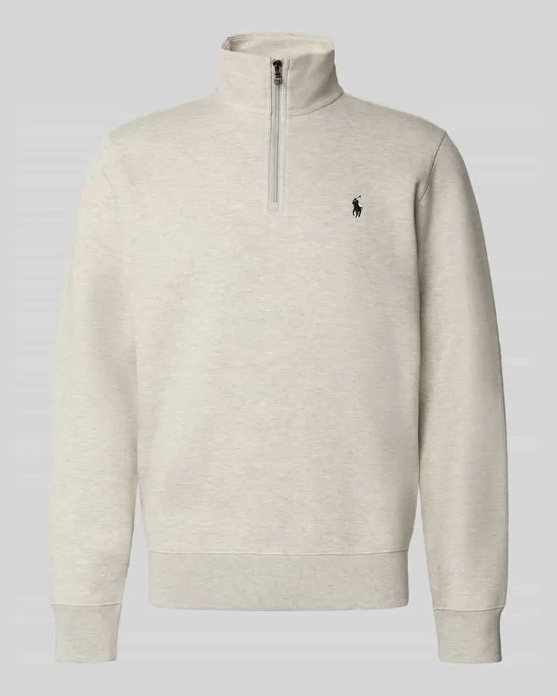 Ralph Lauren Regular Fit Troyer mit Troyer-Kragen Modell 'Double Mittelgrau