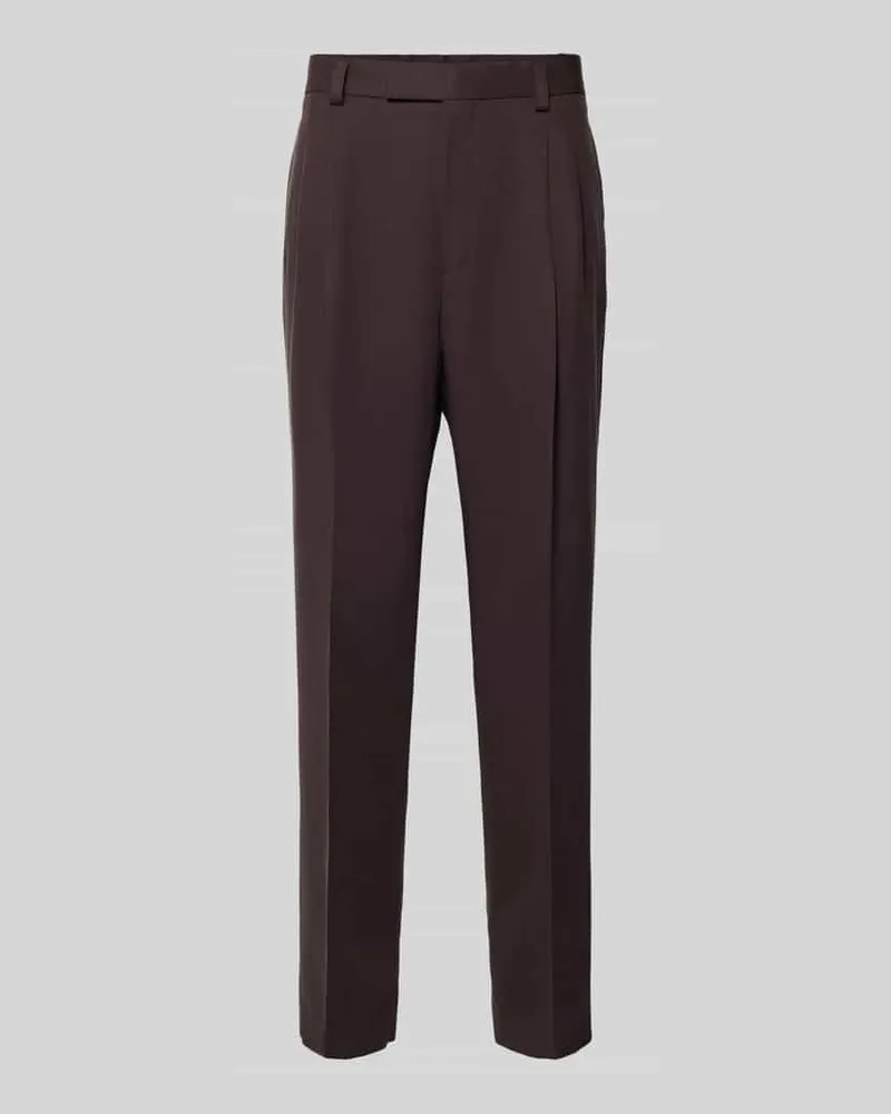 HUGO BOSS Wide Leg Bundfaltenhose aus Lyocell Modell 'C-PAT-BB-DPL-262 Mittelbraun