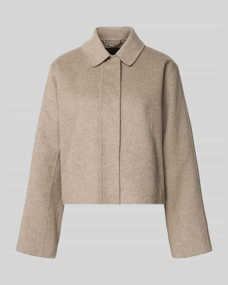 HUGO BOSS Boxy Fit Wolljacke mit verdeckter Knopfleiste Modell 'CAFETA Mud