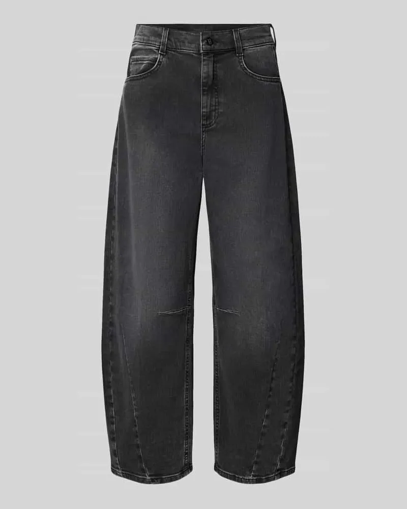 ANGELS  Regular Fit Barrel Jeans aus Baumwoll-Mix Modell 'ELLY Dunkelgrau