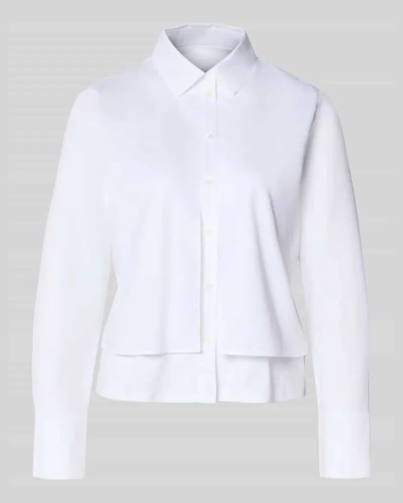 Marc Cain Regular Fit Bluse in Layering-Optik Weiss