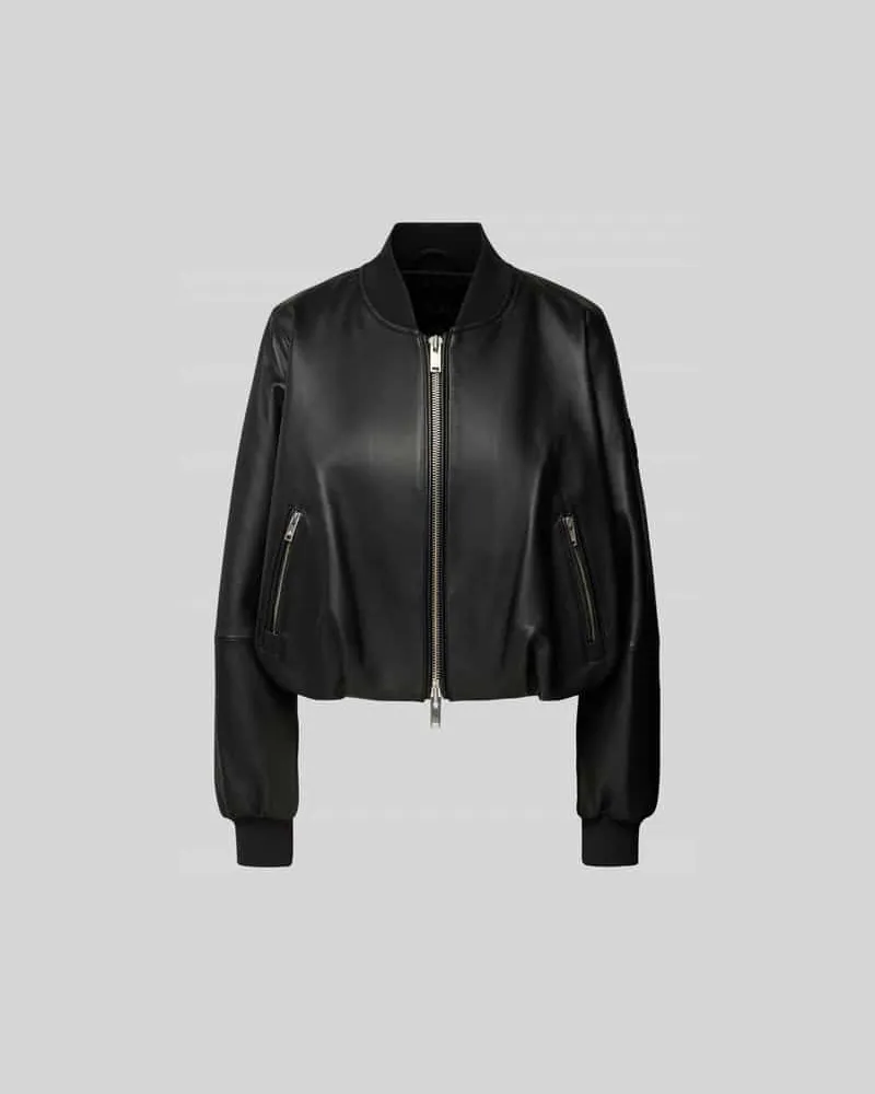 Moose Knuckles Lederjacke aus echtem Lammleder Black