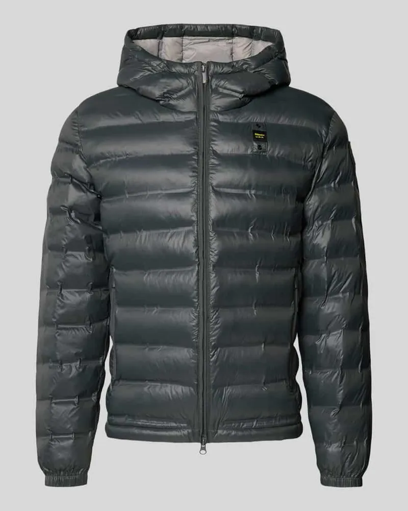 Blauer Steppjacke mit Kapuze Modell 'CHARLES Graphit