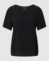 HUGO BOSS T-Shirt mit geripptem Rundhalsausschnitt Modell 'Ilyeana Black