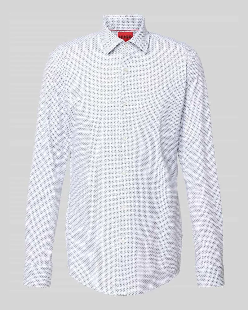 HUGO BOSS Slim Fit Business-Hemd mit Knopfleiste Modell 'Kenno Weiss