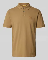 Camel Active Regular Fit Poloshirt mit Logo-Stitching Mittelbraun