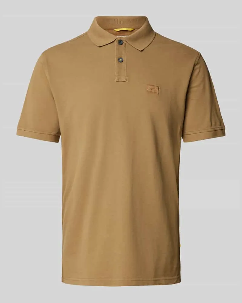 Camel Active Regular Fit Poloshirt mit Logo-Stitching Mittelbraun