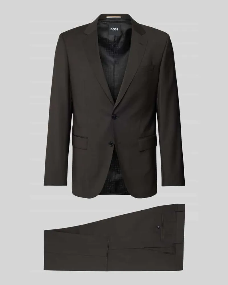 HUGO BOSS Slim Fit Anzug aus reiner Schurwolle Modell 'H-HUGE-2PCS-253 Dunkelbraun