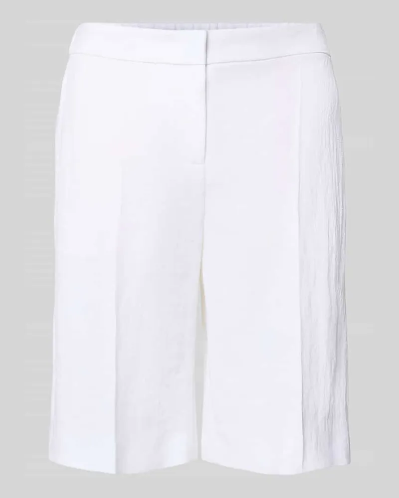HUGO BOSS Regular Fit Bermudas aus Leinen-Viskose-Mix Modell 'TIANALA Weiss