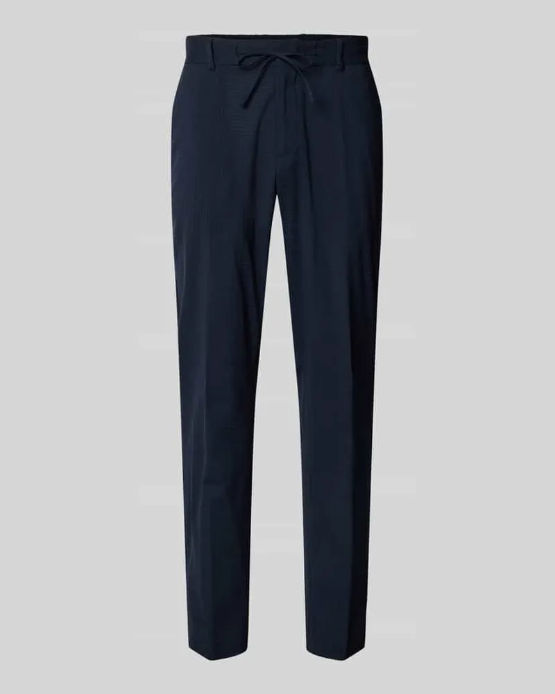 HUGO BOSS Slim Fit Hose aus Woll-Mix Modell 'P-GENIUS Marine