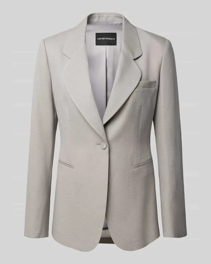 Emporio Armani Longblazer mit Reverskragen und Brustleistentasche Taupe