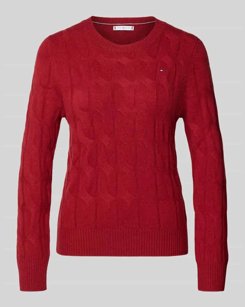 Tommy Hilfiger Regular Fit Strickpullover aus reiner Wolle Rot