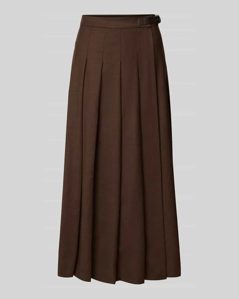 Max Mara Ausgestellter Wickelrock aus Schurwoll-Mix Modell 'FASTOSO Schoko