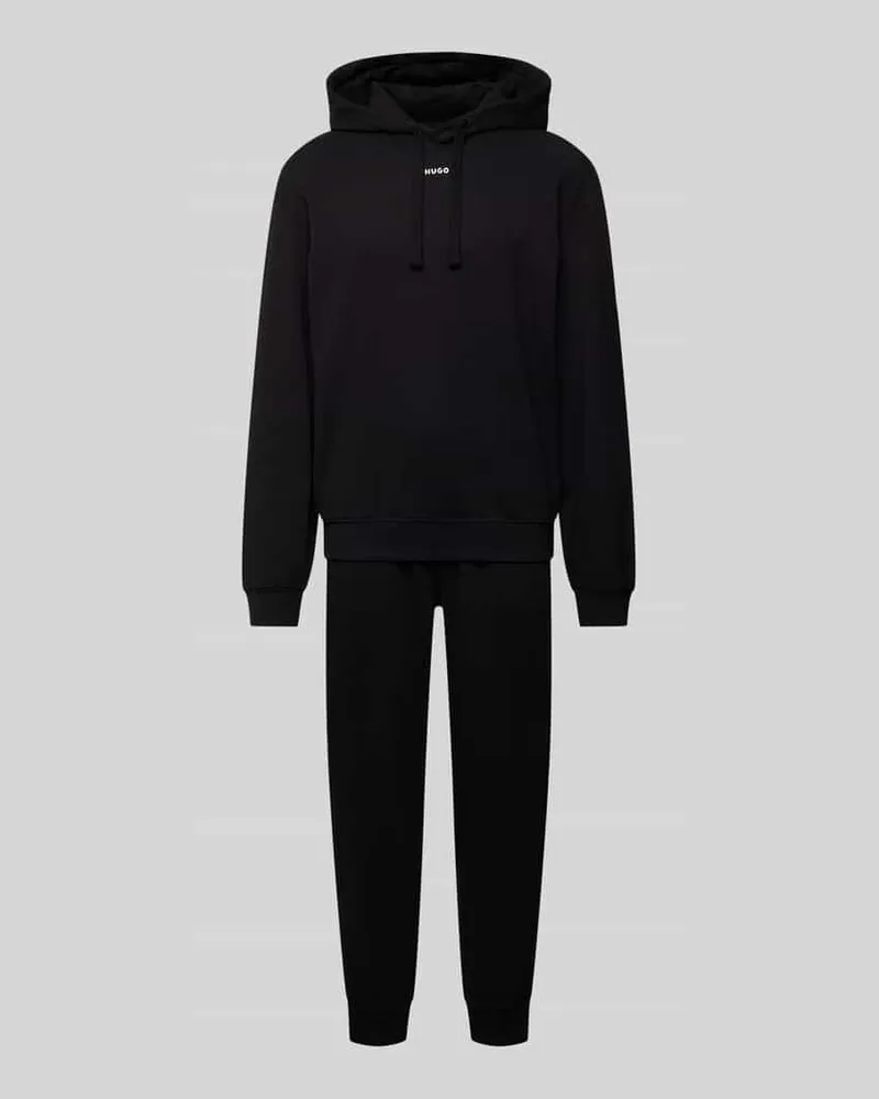 HUGO BOSS Set aus Hoodie und Sweatpants mit Logo-Print Modell 'DapoDayote Black