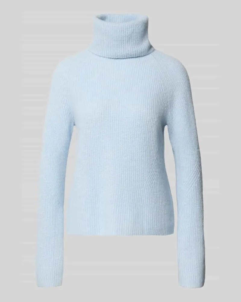 HUGO BOSS Regular Fit Rollkragenpullover aus Woll-Alpaka-Mix Modell 'FALODINA Hellblau