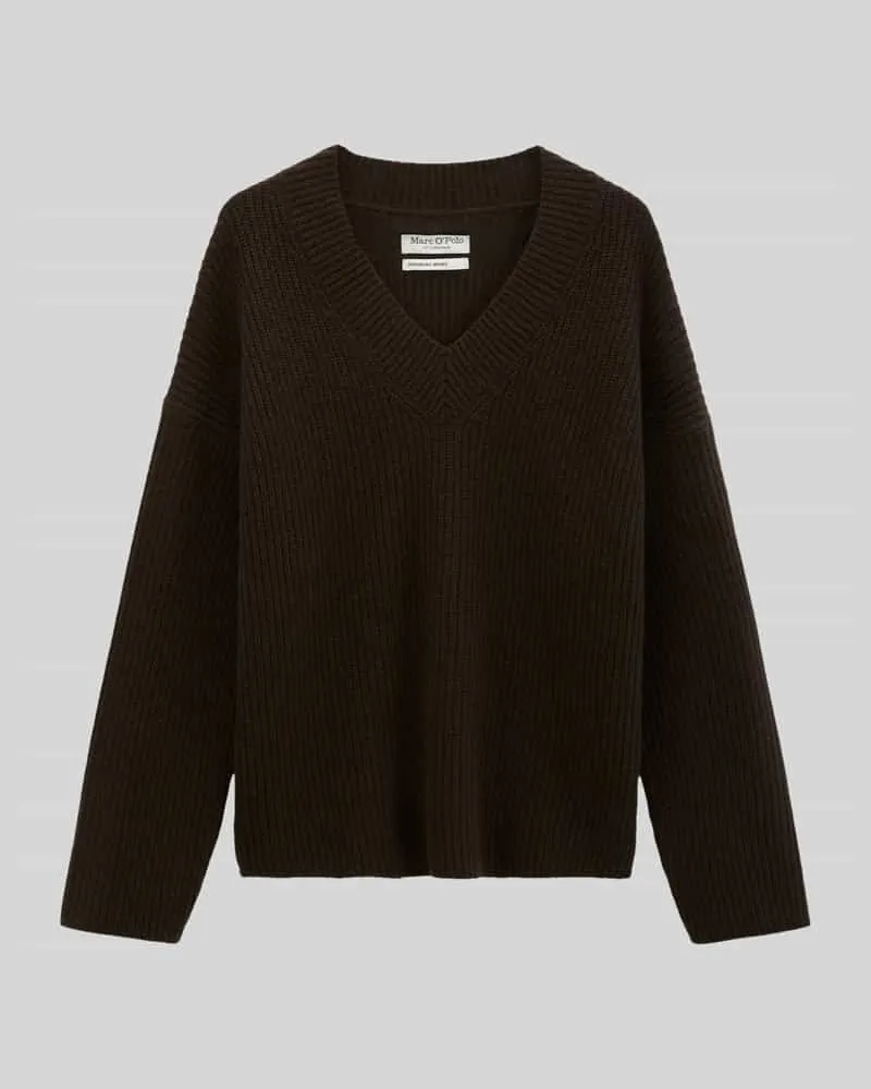 Marc O'Polo Loose-Fit Pullover aus Woll-Mix Dunkelbraun
