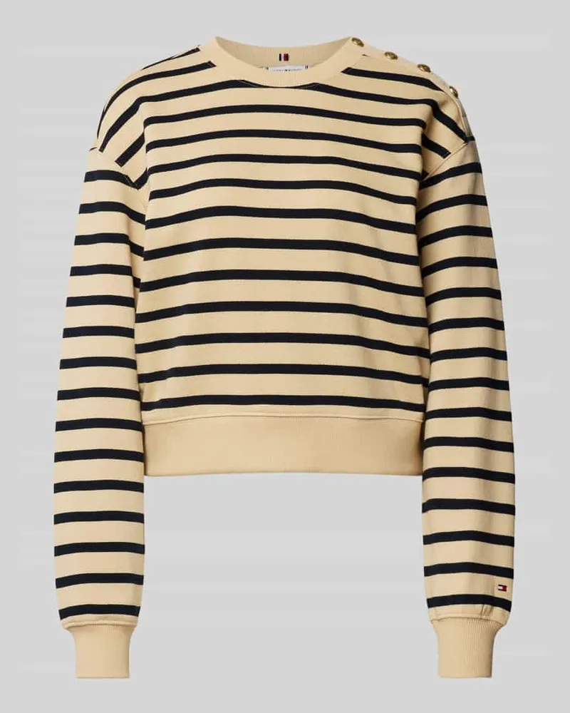 Tommy Hilfiger Oversized Sweatshirt mit gerippten Abschlüssen Beige