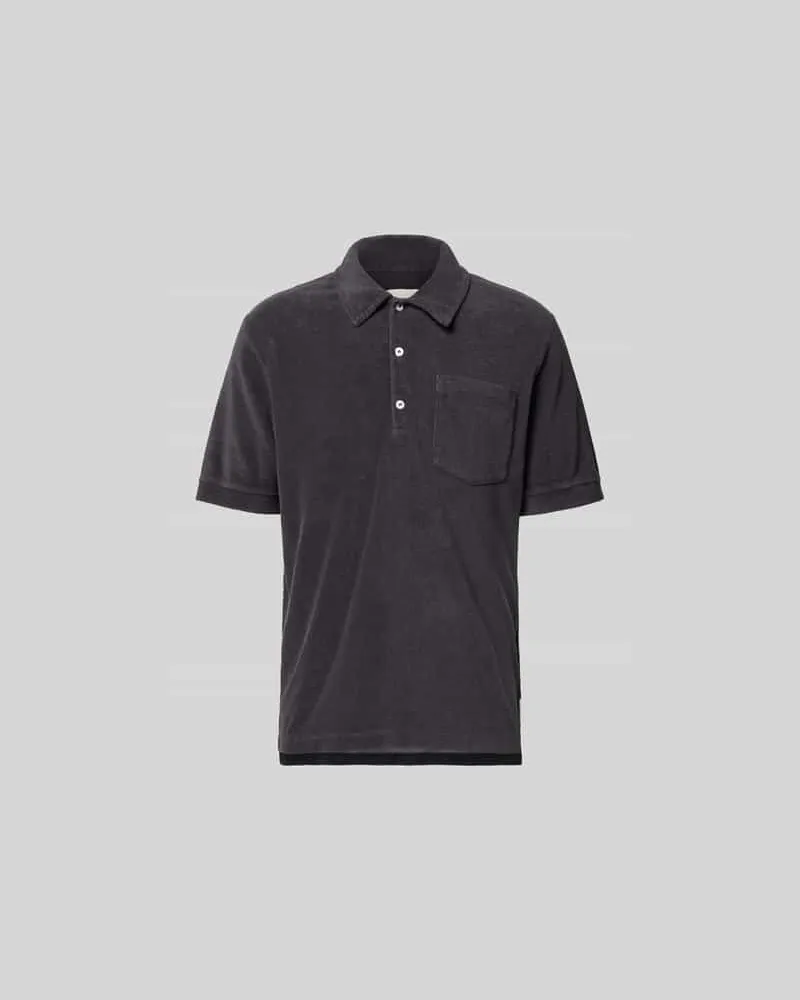 Closed Regular Fit Poloshirt aus Baumwoll-Mix Anthrazit