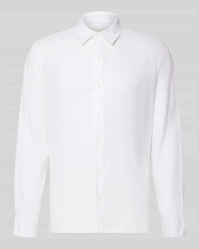 Calvin Klein Regular Fit Freizeithemd aus Leinen-Lyocell-Mix Weiss