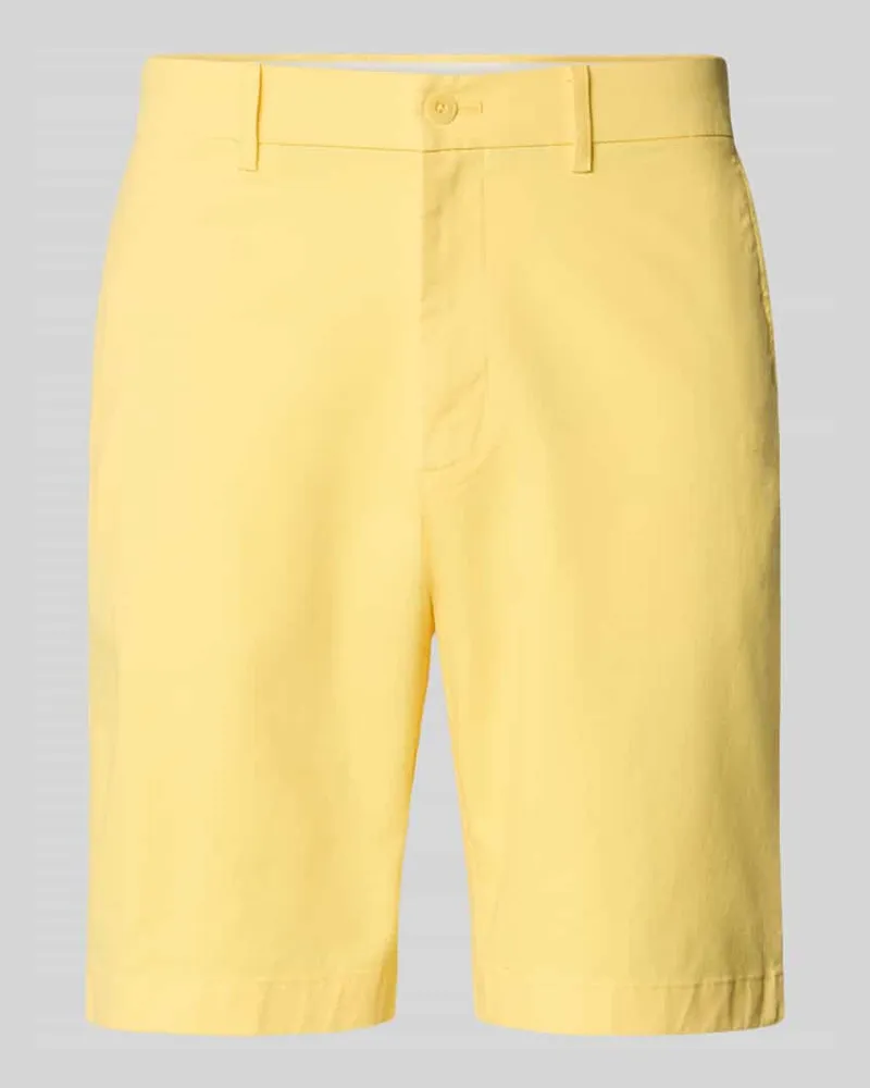 Tommy Hilfiger Regular Fit Bermudas aus Baumwoll-Mix Hellgelb