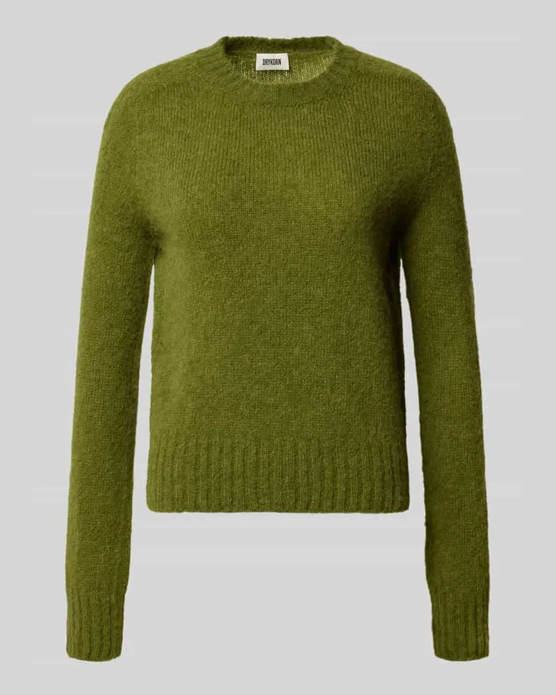Drykorn Strickpullover mit gerippten Abschlüssen Gruen