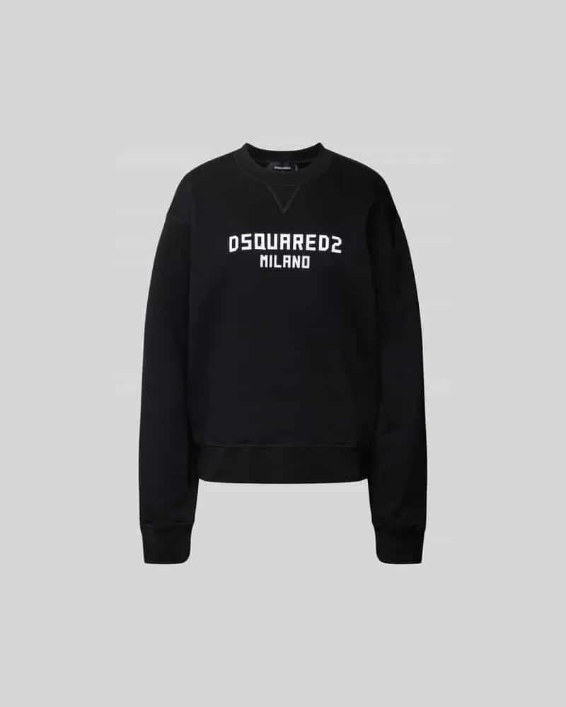 Dsquared2 Oversized Sweatshirt mit Label-Print Black