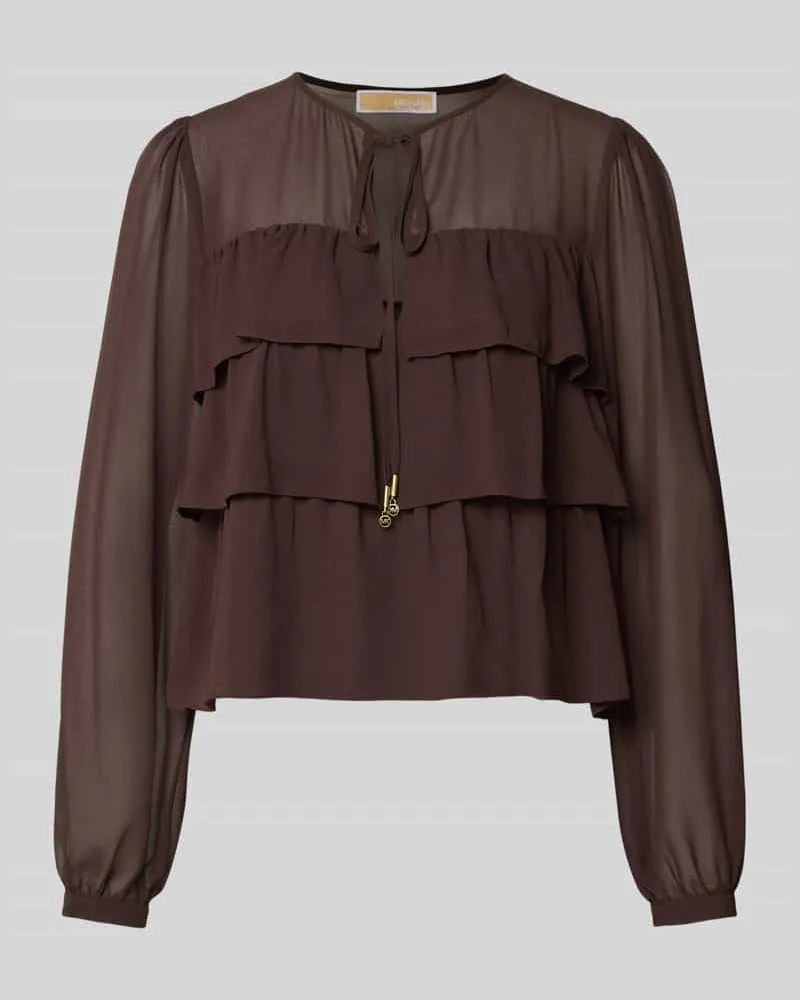 Michael Kors Regular Fit Bluse im Stufen-Look Schoko