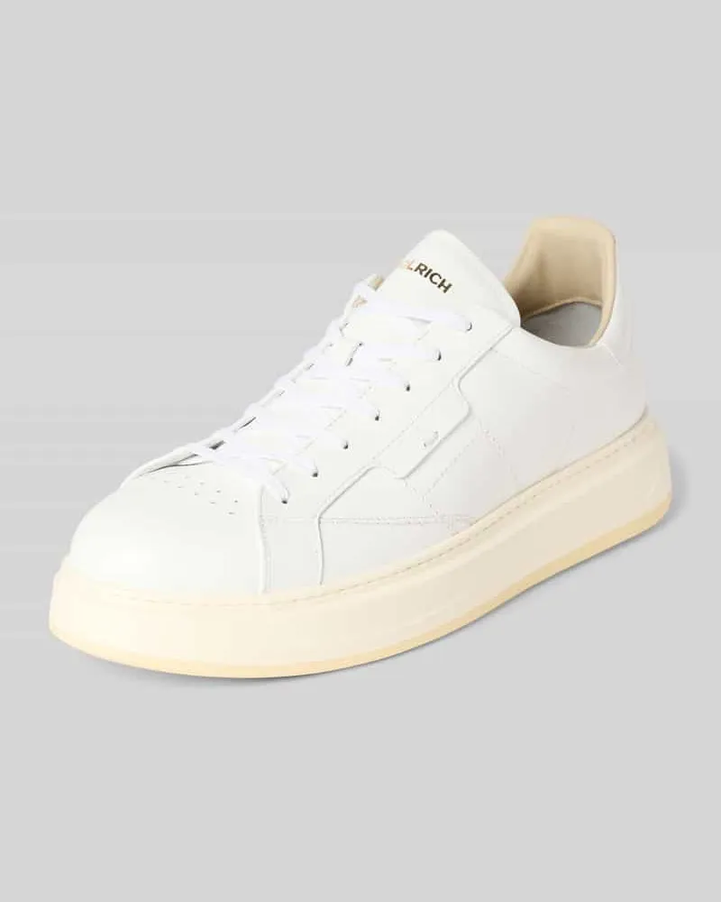 Woolrich Chunky Sneaker aus Leder mit Label-Detail Weiss