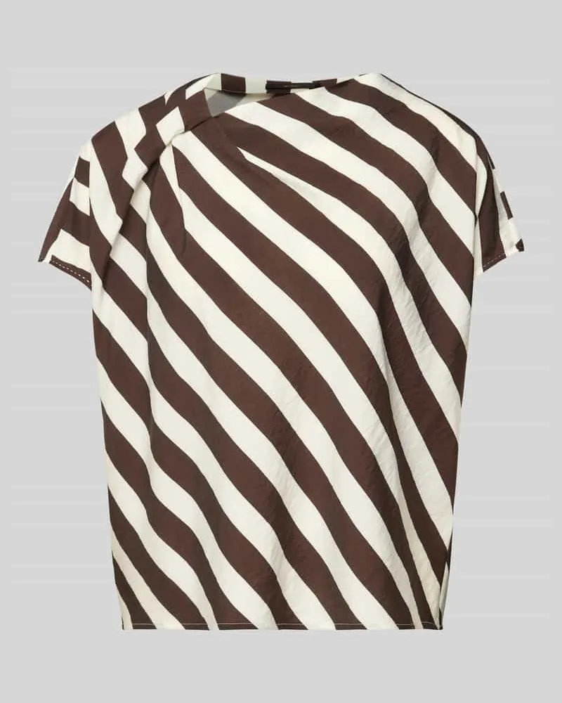 windsor. Blusenshirt aus Viskose-Mix mit asymmetrischem Ausschnitt Dunkelbraun