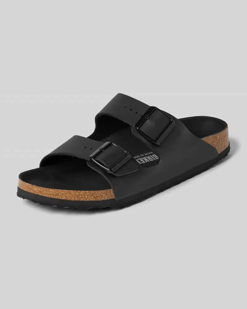 Birkenstock Slides mit Dornschließe Modell 'Arizona Black