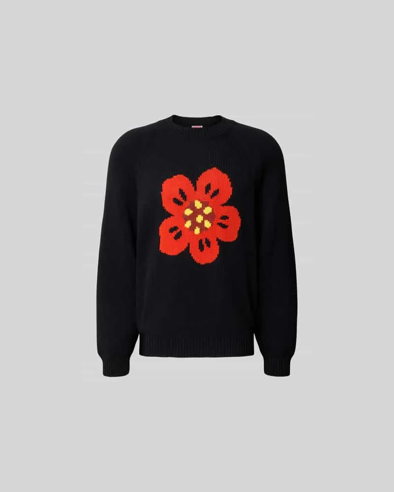 Kenzo Regular Fit Pullover in Strick-Optik Black