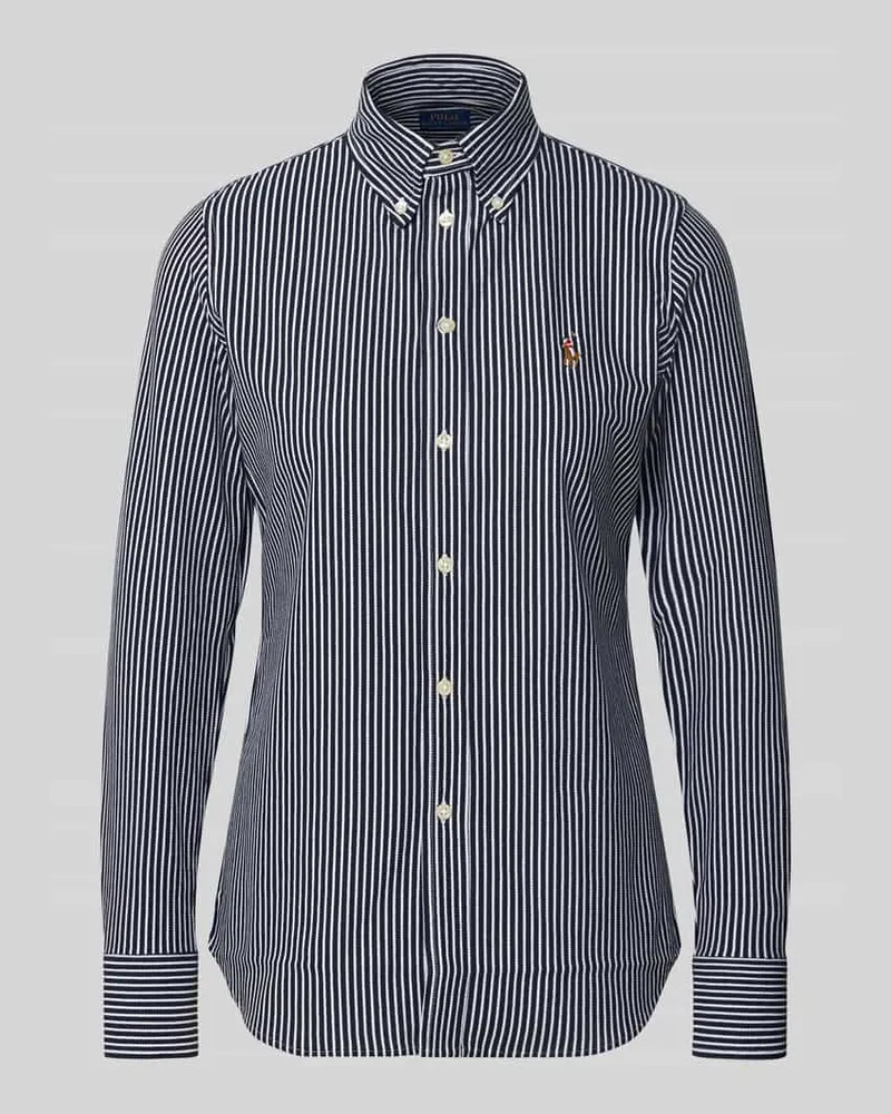 Ralph Lauren Slim Fit Hemdbluse aus reiner Baumwolle Marine