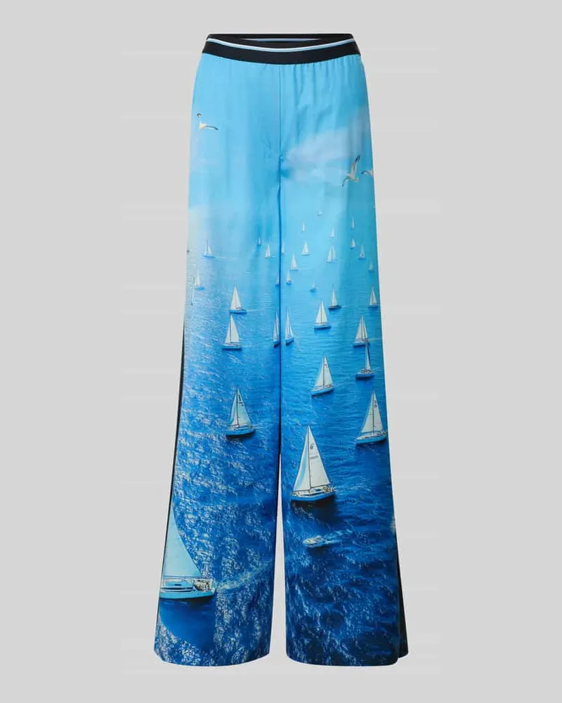 Marc Cain Wide Fit Stoffhose aus reinem Lyocell Sky