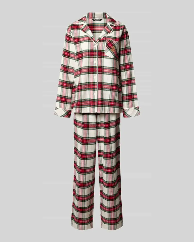 Ralph Lauren Pyjama-Set mit Logo-Stitching im 2-teiligen Set Offwhite