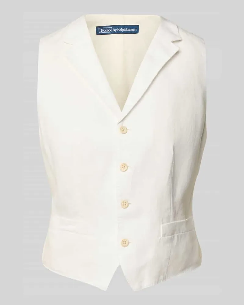 Ralph Lauren Weste mit Reverskragen Modell 'PAULINE Weiss