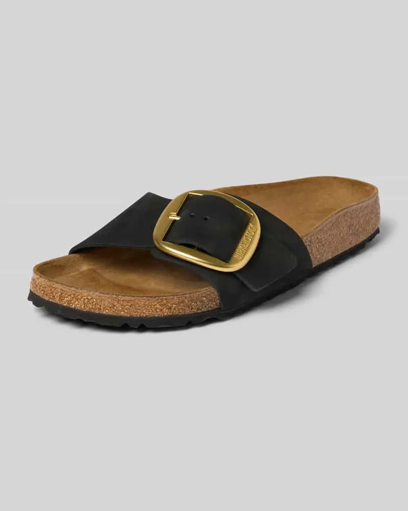 Birkenstock Slides mit Dornschließe Modell 'Madrid Black