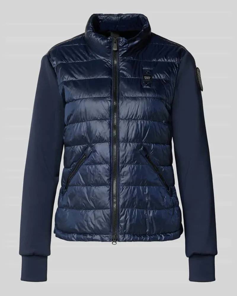 Blauer Steppjacke mit Label-Patches Modell 'HASKEL Marine