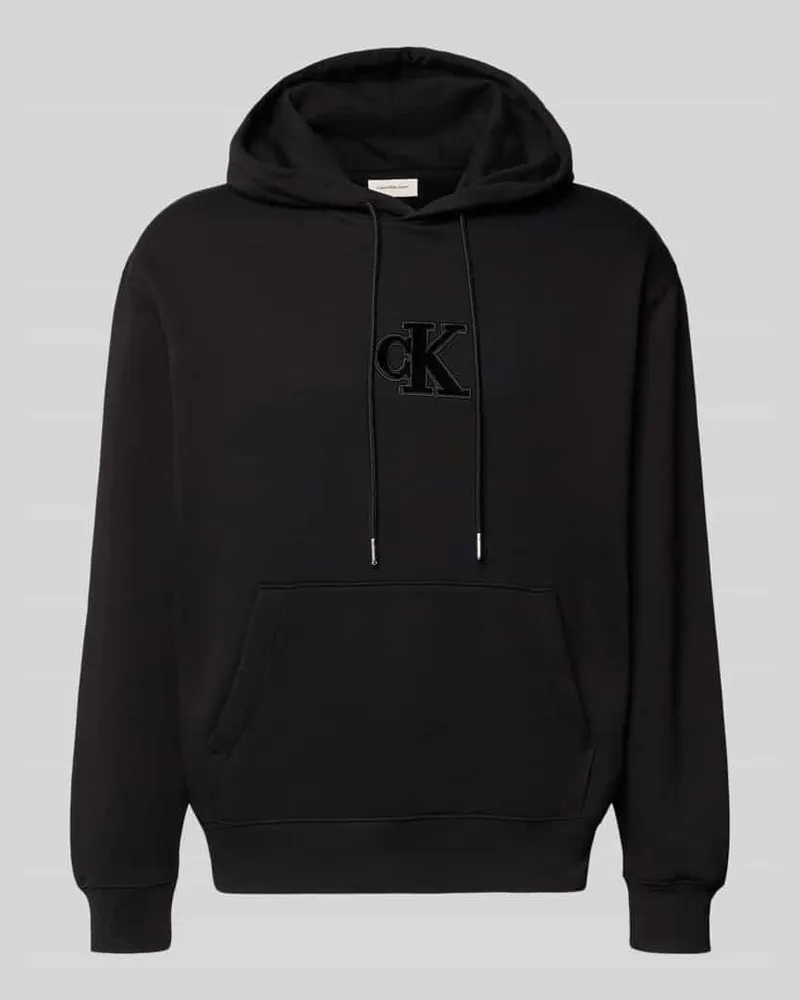 Calvin Klein Regular Fit Hoodie mit Logo-Patch Modell 'Fleece Black