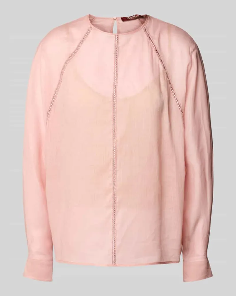 Max Mara Bluse mit Rundhalsausschnitt Modell 'EDILE Rosa