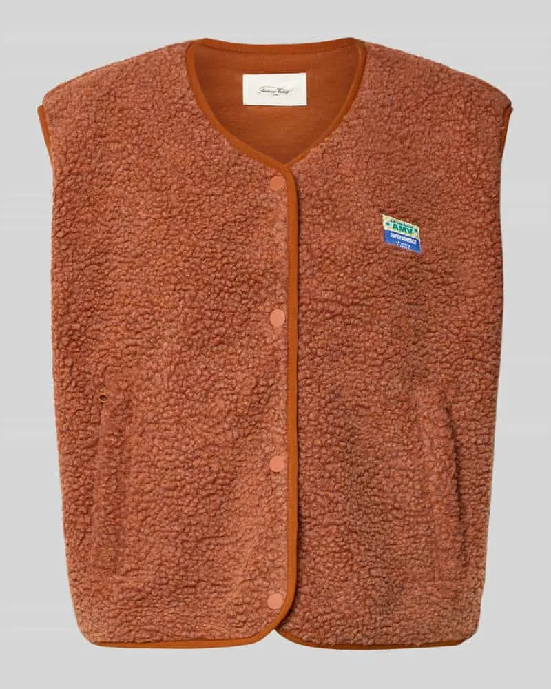 American Vintage Relaxed Fit Weste aus Teddyfell Modell 'Hoktown Dunkelorange
