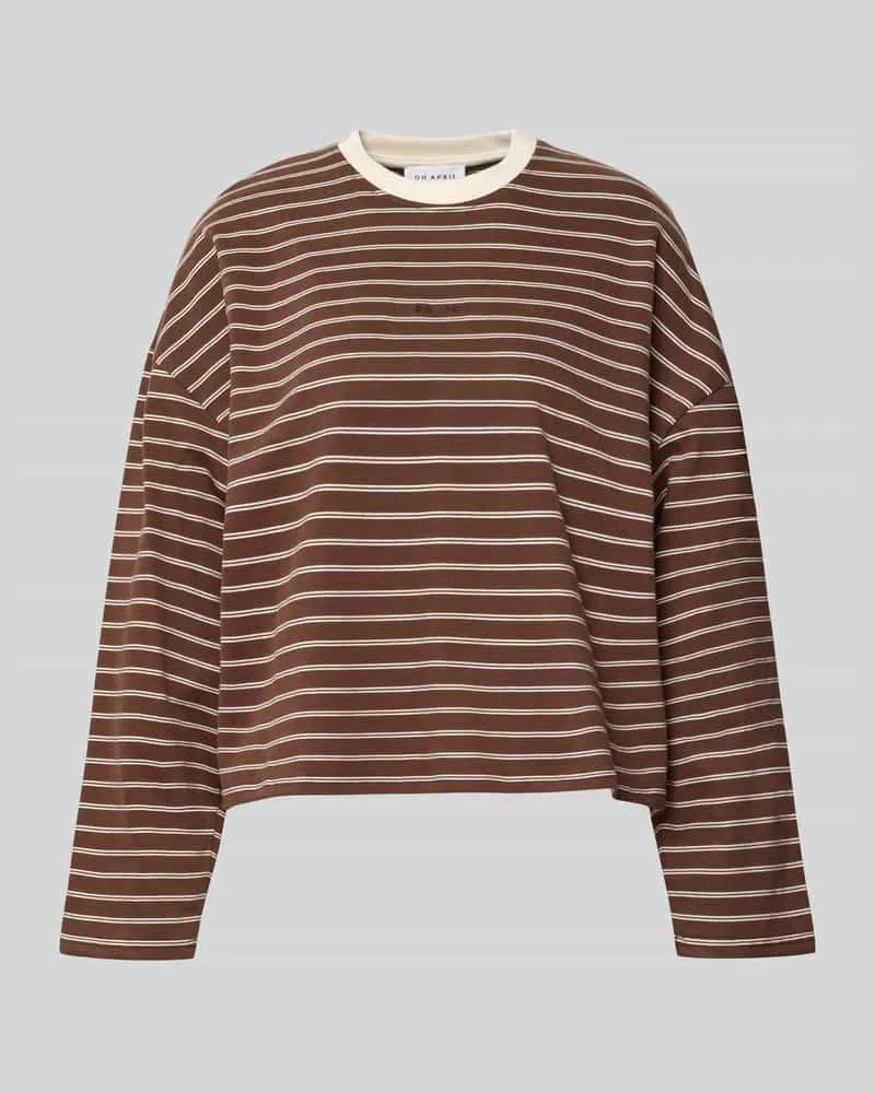 OH APRIL Longsleeve mit Label-Stickerei Dunkelbraun