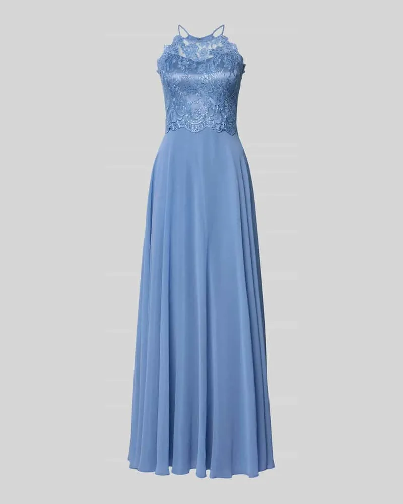 Vera Mont Abendkleid mit Spitze und Cut Out Bleu