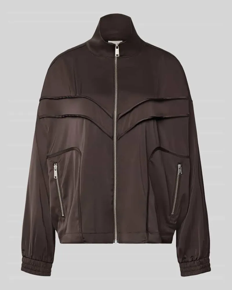 Gestuz Relaxed Fit Jacke mit Stehkragen Modell 'Darzi Dunkelbraun