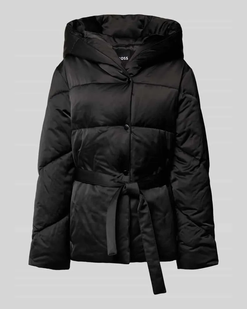 HUGO BOSS Regular Fit Steppmantel mit Viskose-Anteil Modell 'PLYSSA Black