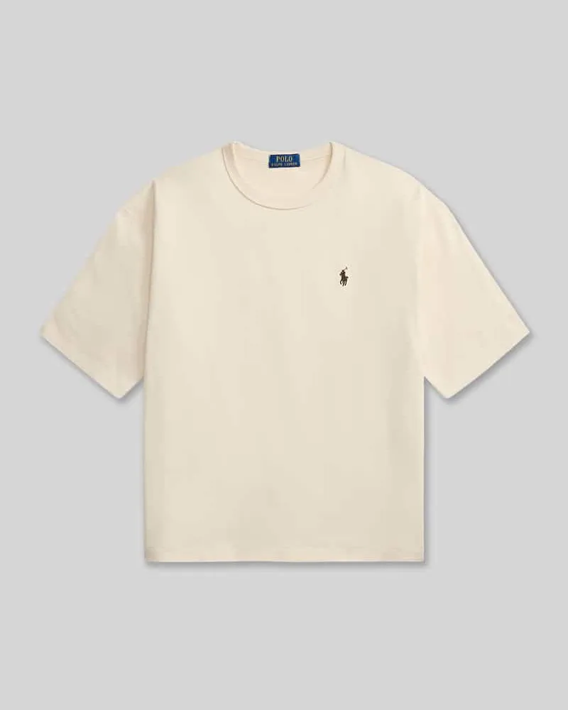 Ralph Lauren Regular Fit T-Shirt aus reiner Baumwolle Beige