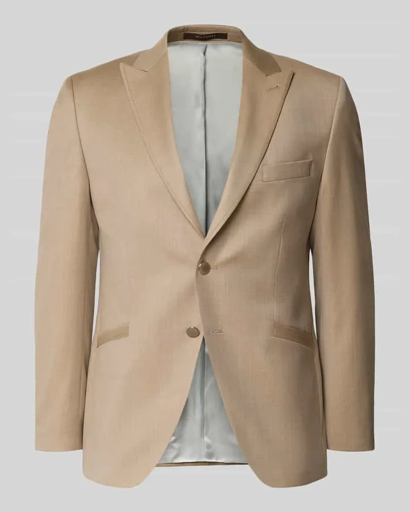 Wilvorst Slim Fit 2-Knopf-Sakko aus Schurwolle Sand