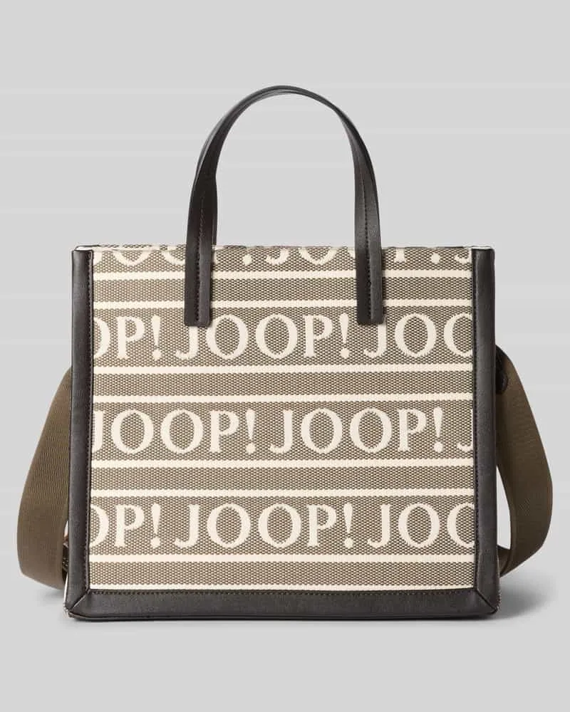JOOP! Handbag mit Allover-Logo-Stitching Modell 'Aurelia Taupe