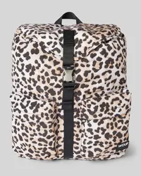 WOUF Rucksack mit Animal-Print Modell 'Kim Hellbraun